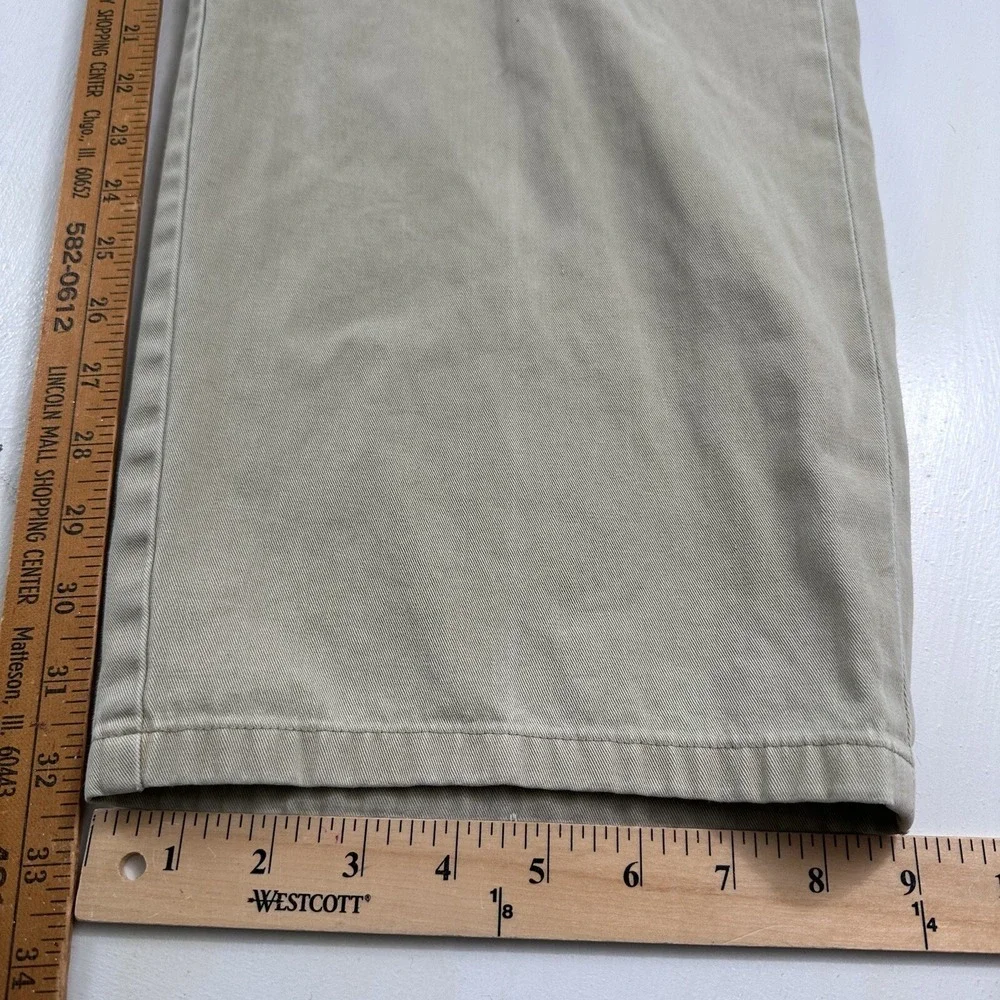 VTG Ron Herman Chino PANTS 36x32 Men Beige Khaki Soft Cotton Flat Front‎ Tag 38